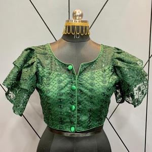 婚纱服新品设计师线工作进口网装已制作的衬衫系列衬衫件印度纱丽 - Product Image 6