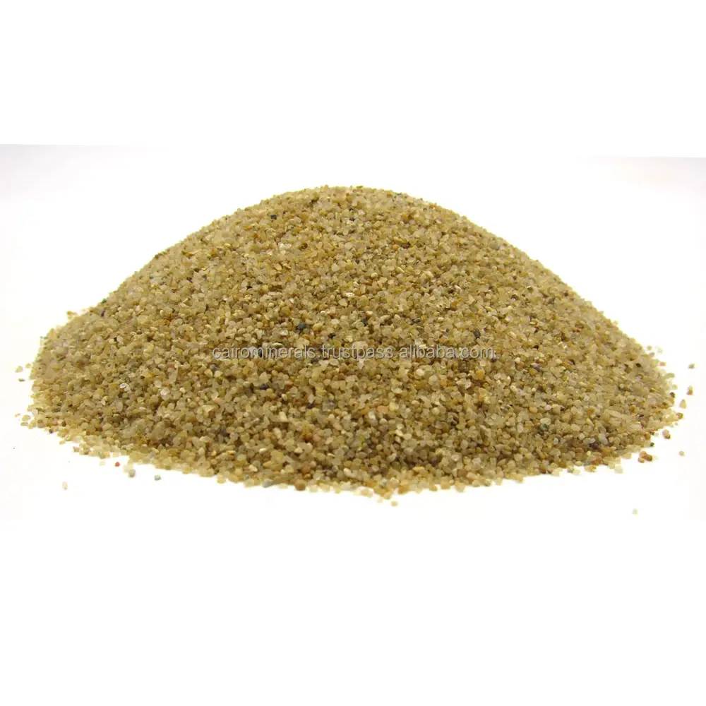Sabbia silicea di origine egiziana naturale giallo sabbia silicea per filtrazione dell'acqua sabbia EN e AWWA dimensioni 0.70mm-1.18mm