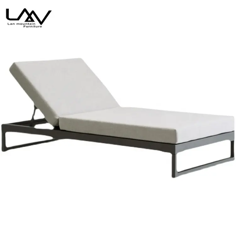 Hotel big canopy sun bed Garden Pool Patio alluminio Double lounge letto in metallo mobili Square Outdoor Day bed