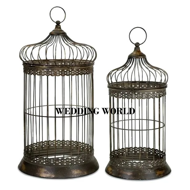 Grande gabbia per uccelli In filo metallico da appendere all'aperto Set di due gabbie per uccelli verniciate a polvere nera dal design eccellente disponibile In tutte le dimensioni