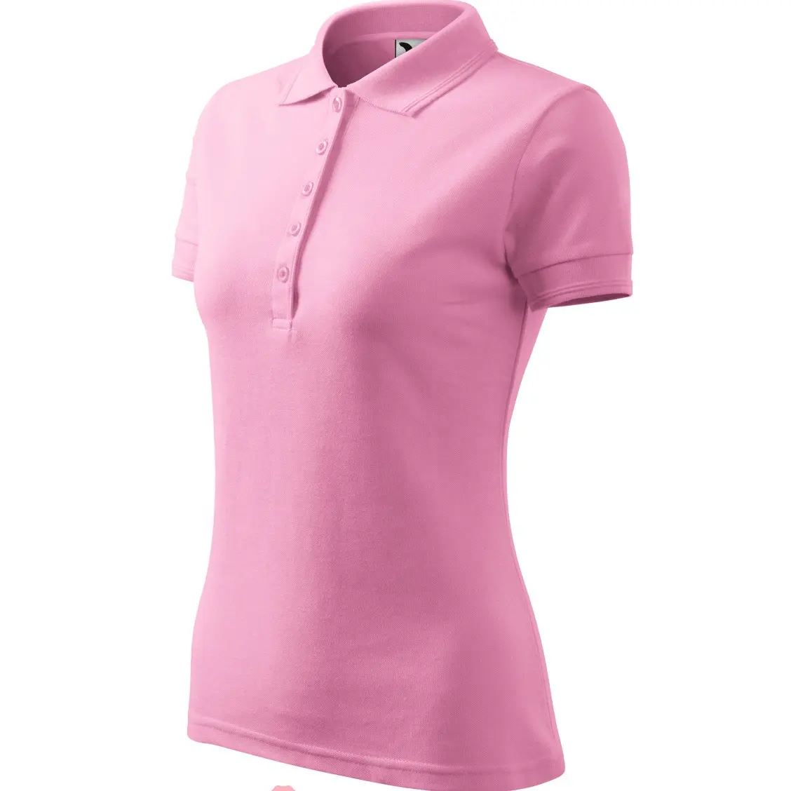 Polo personalizado de diseño bordado para mujer, moda, camiseta de manga corta rosa para mujer, estampado corto de poliéster, nuevo, venta al por mayor