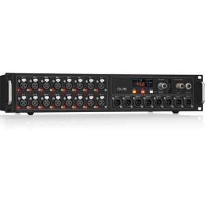 Caja de escenario DL16, 16 entradas, 8 salidas, con 16 micrófonos, preamplificadores, ULTRANET y ADAT, Interfaces