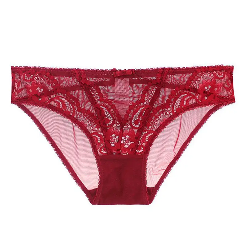 Calcinha ultra-fina confortável, versão da imagem para meninas, com renda sexy, cintura baixa