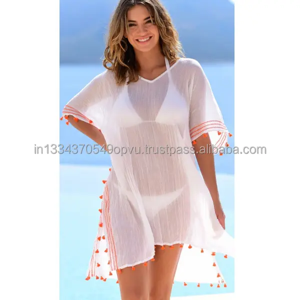 Vestidos de algodão sensual, moda de designer, transparente, boho, hippie, chique, cobertura para praia, vestido cafetã, do fabricante direto e da chave