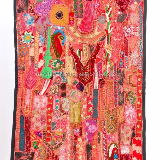 Tapeçaria vintage-tapeçaria de parede antiga de estilo indiano bordado à mão