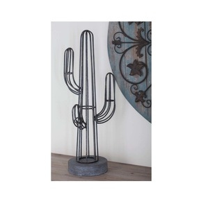 Ev odası için ağaç modern heykel süslemeleri duvar süsü el yapımı ev ssors ssors tel kaktüs şekilli masa dekoratif nesne - Product Image 1