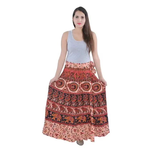 Maxi falda para mujer étnica gitana Hippie algodón Falda larga completa indio Boho envoltura alrededor de falda larga Mandala bohemio