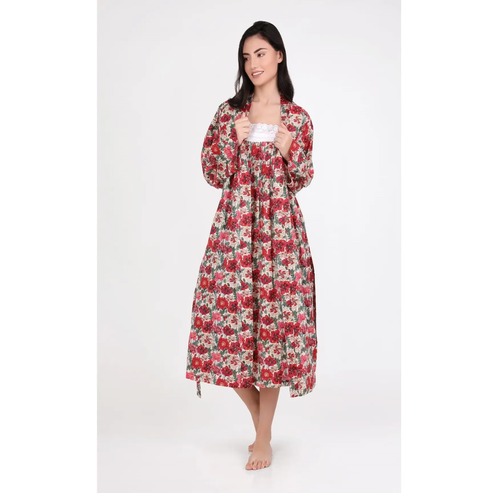 Robe de nuit avec imprimé Floral attrayant pour femmes, prix incroyable, longueur aux genoux, tenue de nuit pour dames