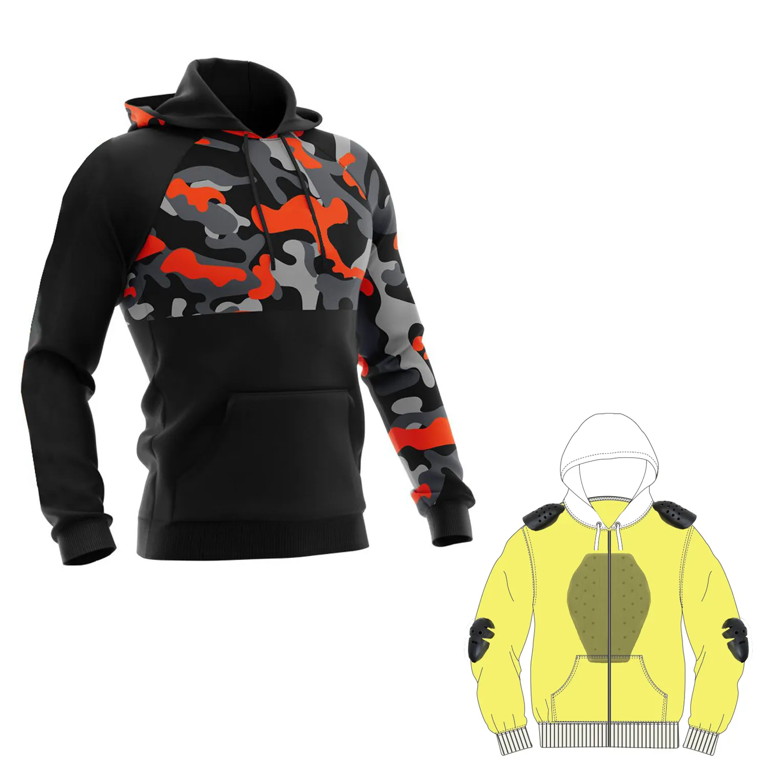 Felpa con cappuccio in kevlar per Moto omologata CE con fodera interna in pelliccia, felpe con cappuccio Moto per unisex, protezione principale