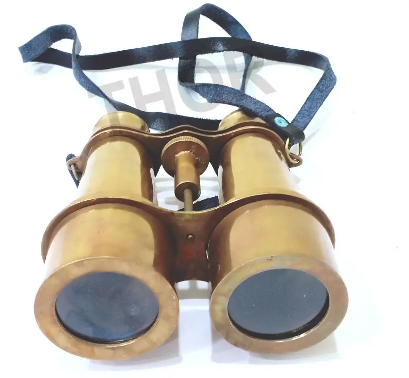 Binocular grabado de latón antiguo con MOP-Binocular náutico de latón-Binoculares de regalo marino coleccionables