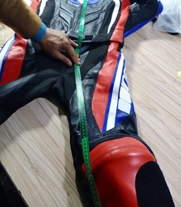 高级摩托车赛车运动服自行车队防风牛皮套装拉链连接加尺寸设计保护 - Product Image 6