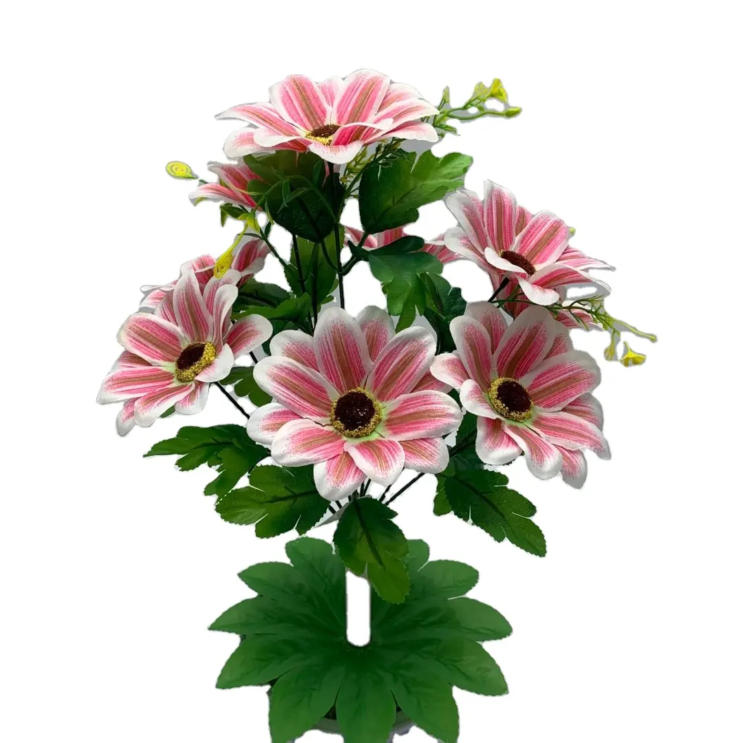 Usine en gros personnalisé fleur artificielle Simulation Bouquet pas cher coloré fleur de cerisier artificielle