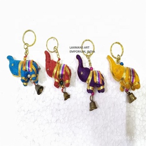 綿象マルチカラー装飾小さなキーホルダー/キーリング卸売サプライヤーインドから - Product Image 1