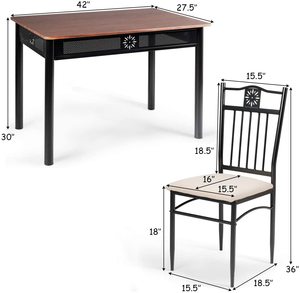 5 Piece Dining <strong>Table</strong> and Chairs <strong>Set</strong> - Product Image 3