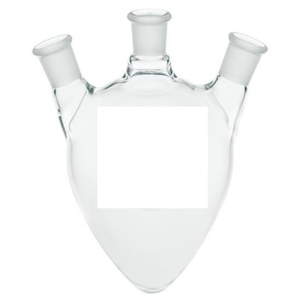High Quality Lab Boro 3.3 Pear Shape Flask with Three Neck at <strong>One</strong> Centre Necks <strong>One</strong> <strong>Parallel</strong> &amp; Angle Side Neck for Lab - Product Image 1