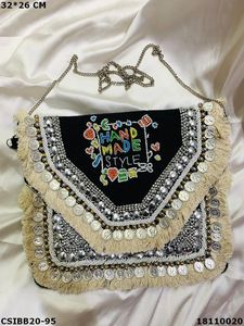 高品質耐久性のあるハンドメイドジュートBoho Banjaraバッグファッションステートメントレディース & ガールズカートンオフホワイトODM - Product Image 4