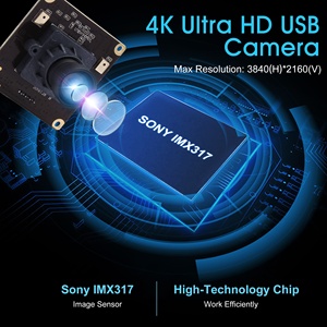 ELP OEM IMX317 CMOS <strong>camera</strong> module 4k full hd video conference security <strong>camera</strong> webcam USB with 100 degree no distortion lens - Product Image 3