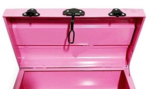 בעבודת יד Galvani zed מתכת תא מטען מזוודה (ורוד 15x8x6 אינץ) עבור תכשיטי וצורך האחסון.