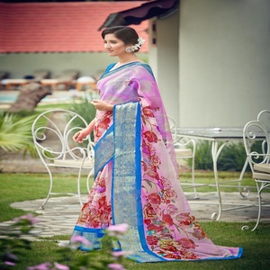<strong>DESIGNER</strong> ORGANZA SILK SAREE - Product Image 6