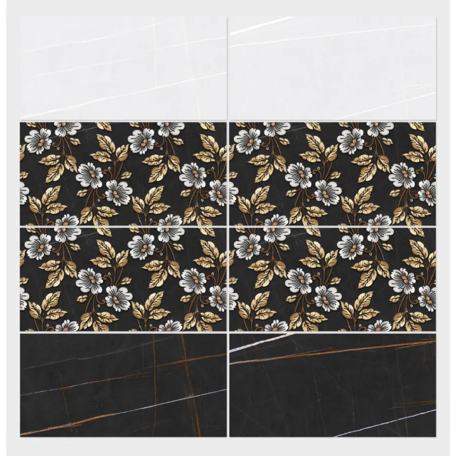 Offre Spéciale qualité supérieure émaillée à jet d'encre numérique impression fleur motif salle de bain cuisine carrelage mural