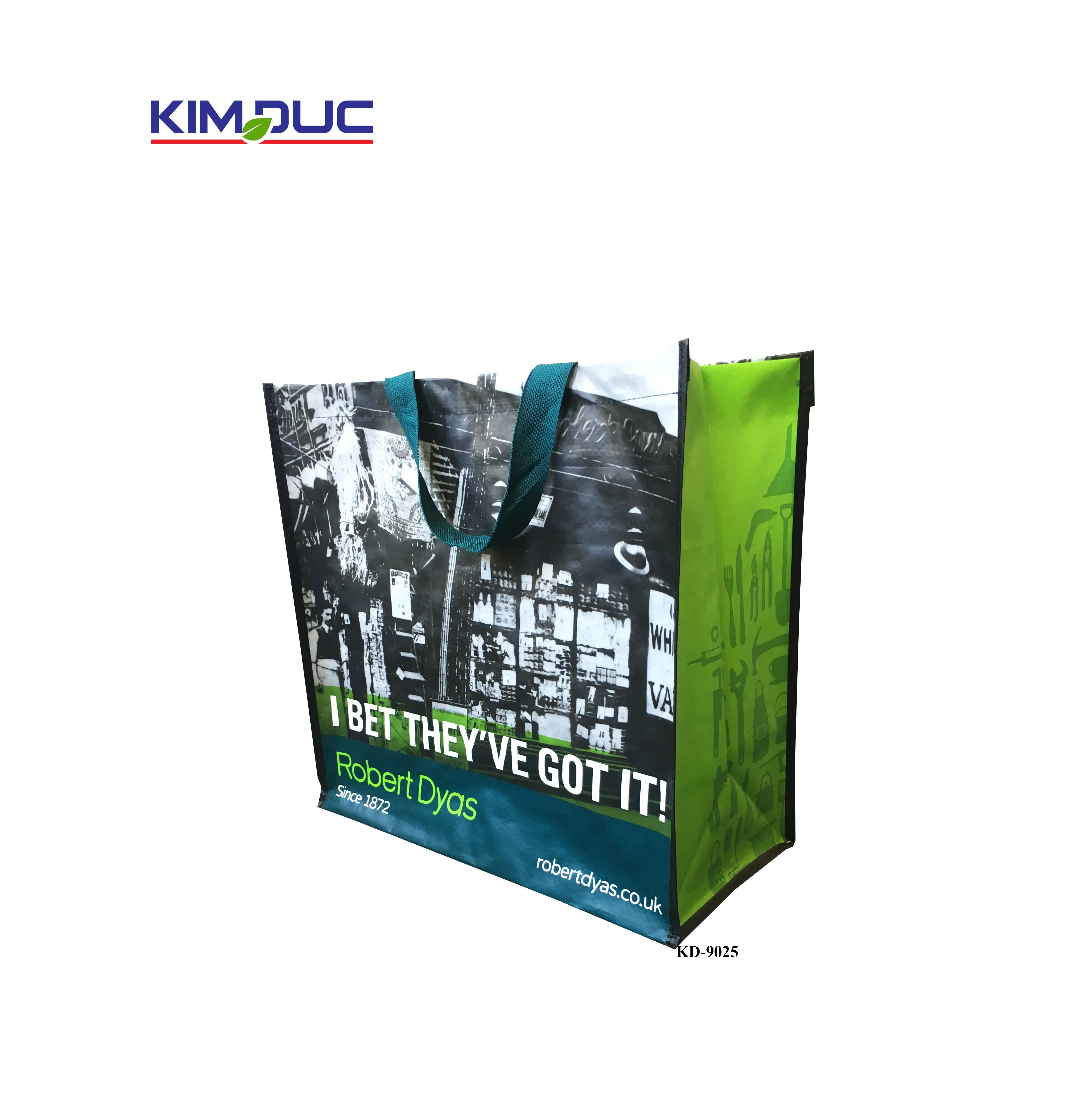KD9025 Вьетнам Оптовая переработанная сумка для домашних животных многоразовая плетеная Сумка Продвижение PP Нетканая сумка для покупок-индивидуальный дизайн