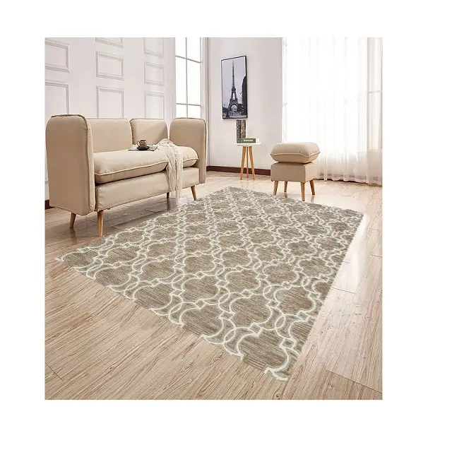 Hand Knotted Wool Carpet Fluffy Carpets Suitable For Living Room And Bedroom Soft Embroidered Large Modern Area Rug Handtufted