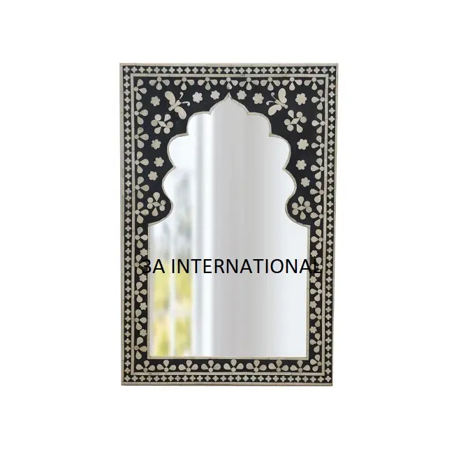 Marco de espejo de montaje en pared hecho a mano de calidad estándar más vendido espejo colgante de pared de diseño árabe tamaño personalizado