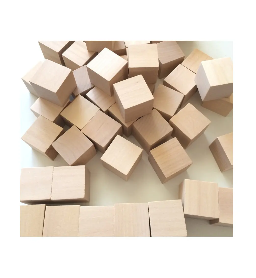 Cubos de madera naturales para niños, juguetes educativos