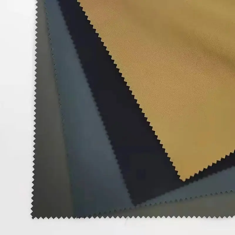 Kain spandeks poliester warna Delantex dengan 4-arah spandeks meregang Softshell padat kain tahan air kain spandeks poliester