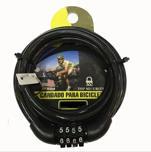 Profesyonel zincir kombinasyon bisiklet kablo asma kilit özel 4 haneli kilit bisiklet kilidi