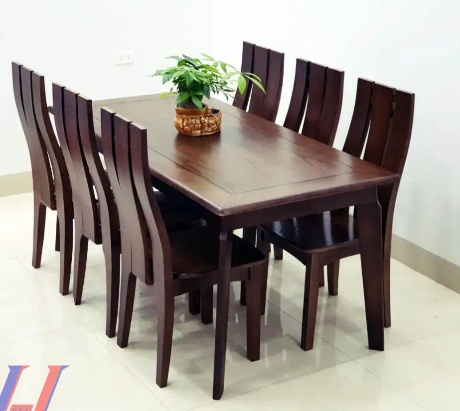 Conjunto de mesa e cadeira de jantar de café de melhor qualidade, madeira maciça, metal, perna, design para 6 lugares, móveis para casa