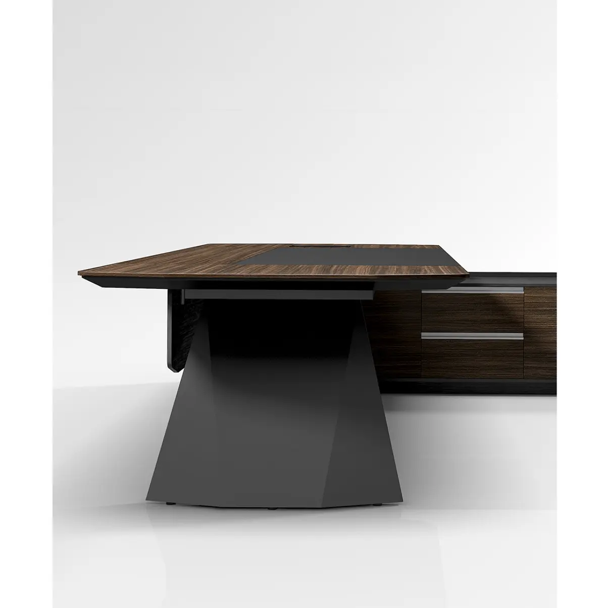 Table d'ordinateur de bureau de luxe, classique et moderne, en bois et marron, forme L, 3200x2485x750mm, bureau