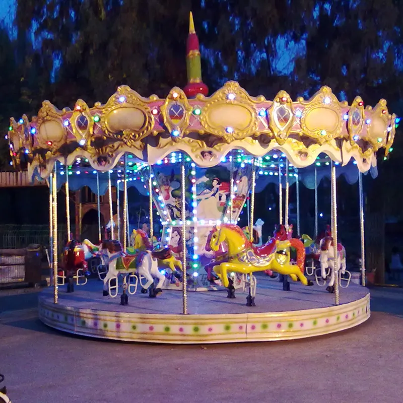 Prezzo di fabbrica vendita calda meccanica per bambini all'aperto giostre parco divertimenti merry go round carosello cavallo in vendita
