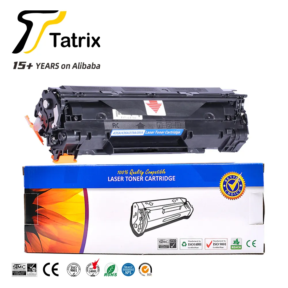 Tatrix cb435a cb436a ce278a ce285a, cartucho de impressora laser preto compatível premium para hp laserjet p1005