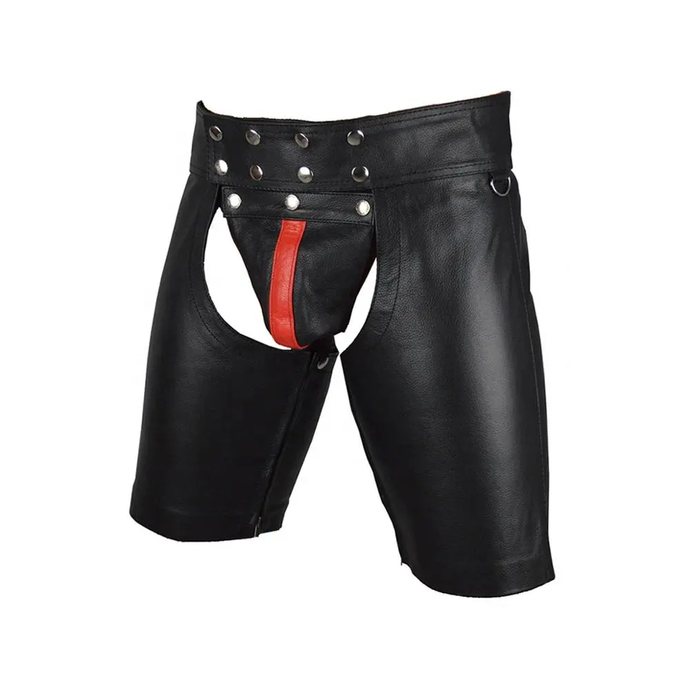 Pantalones Cortos Flexibles de Cuero para Hombre, Cortos Sexis de Gran Desperdicio, Color Negro