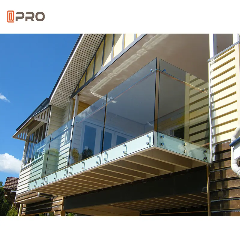 High Quality Outdoor Aluminium Glass Screen Handrail Cheaper Price Balustrade Aluminum Glass Railing Balcony