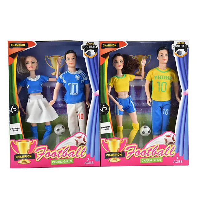 11.5inch and 11 joint soild bobby dolls football couple