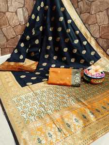 South Indian Style Bridal Saree Very Beautiful Hot Product Silk Sari in Rich Minakari Pallu With Work Weaving Blouse - Product Image 3