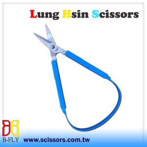 Loop Scissors Self Opening Spring Plastic DIY Smooth OEM 8 Inch TW Training Scissors with Plastic Loop Blue Handle 2.5 Mm - Product Image 4