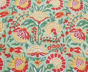 Hand Block Sanganeri <strong>Jaipur</strong> Printed Indian Fabric - Product Image 3