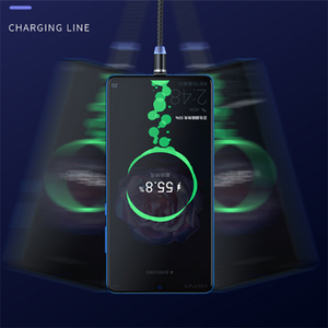 2m 6ft manyetik Usb kablosu ile mikro USB/tip-c/8 Pin bağlantısı ve iPhone Android mavi LED ışık için telefon şarj kablosu - Product Image 3