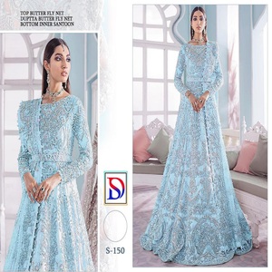 DESIGNER HEAVY <strong>NET</strong> WITH SEQUENCE and EMBROIDERY WORK SUIT