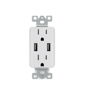 <strong>2</strong> Gang Outlet with <strong>2</strong> <strong>USB</strong> with Cover 5.0V/3.6A/<strong>2</strong>.1A American US Standard <strong>USB</strong> Wall <strong>Socket</strong> - Product Image 5
