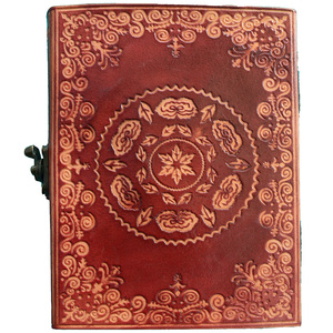 Celtic Humsa el çok renkli taş göz el yapımı hakiki deri günlüğü veya el yapımı vintage kağıt ile not defteri eskiz defteri - Product Image 3