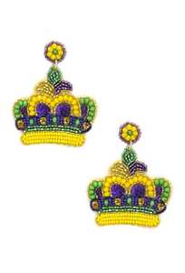 ต่างหูลูกปัดรูปผีเสื้อสำหรับผู้หญิง Mardi Gras จากอินเดีย - Product Image 2