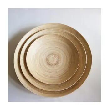 Бамбуковые тарелки, бамбуковые столовые приборы без пластиковой упаковки, биоразлагаемая посуда для вечеринки 99GD