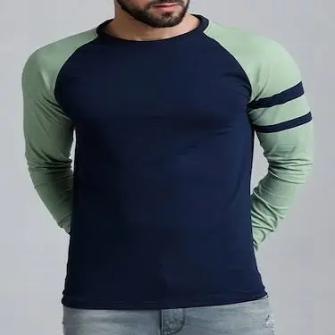 T-shirt manches longues col rond homme, 100% coton, design personnalisé, Logo, en stock