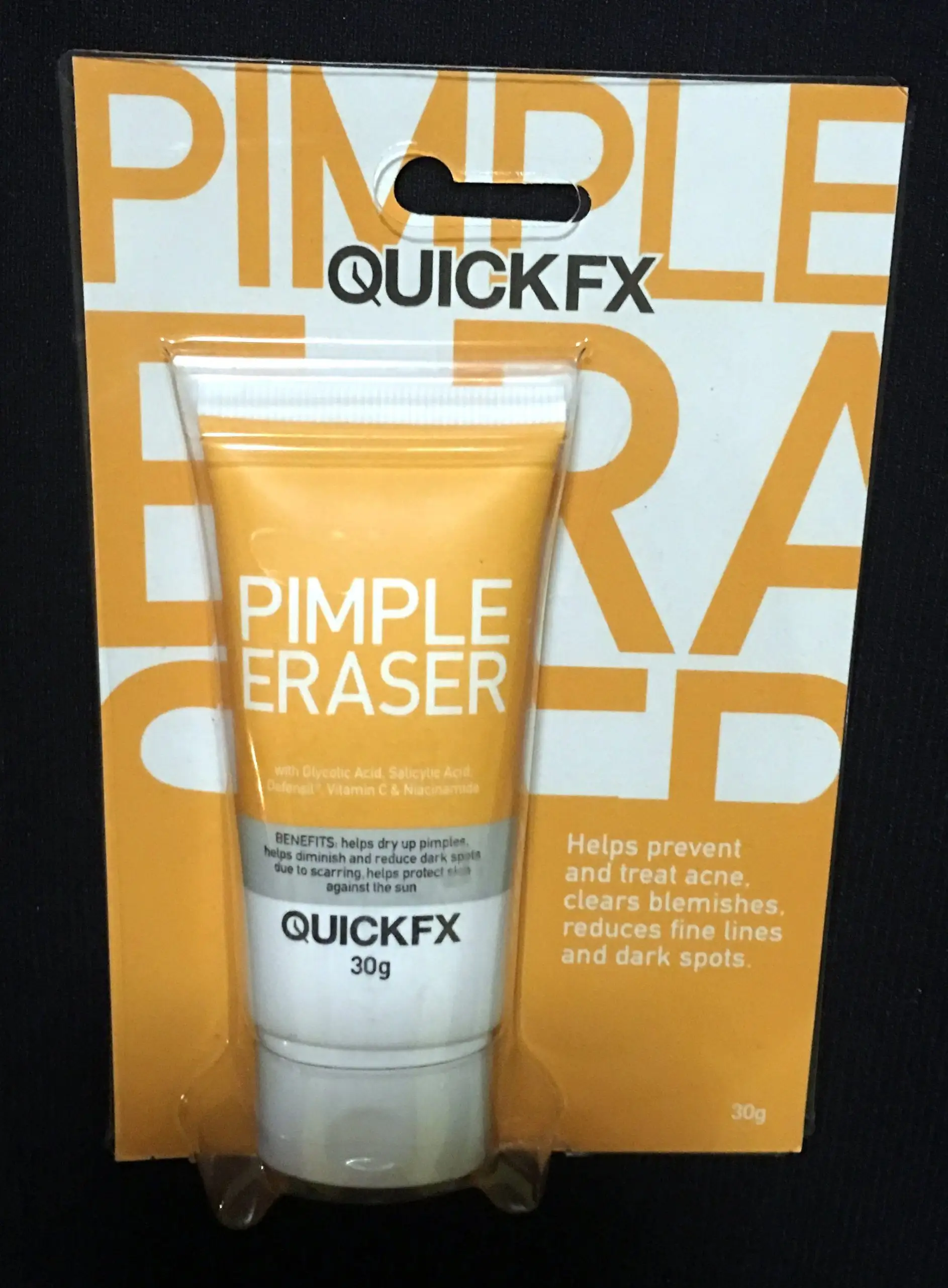 Quickfx Puistje Gum Met Glycolzuur, Salicylzuur En Vitamine C 30G