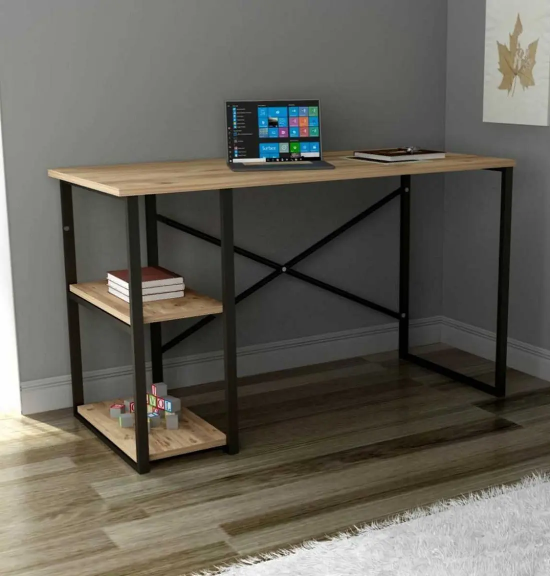 Fornitore di mobili turchi fai da te tavolo da scrivania per Computer in legno con struttura in metallo per lavoro a distanza in casa e ufficio OEM Factory turchia