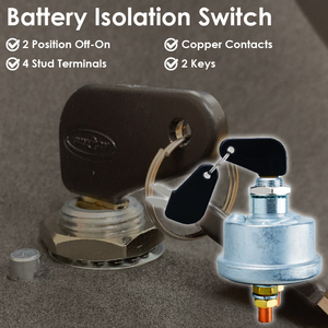 Battery Isolator Switch 250A / 450A SPST ON-OFF with Removable <strong>Key</strong> for 7N0718 Replacement Switch Panel - Product Image 6